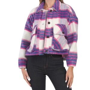 BLANKNYC Women's Plaid Jacket - Pink and Purple